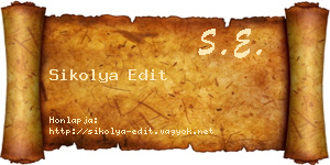 Sikolya Edit névjegykártya